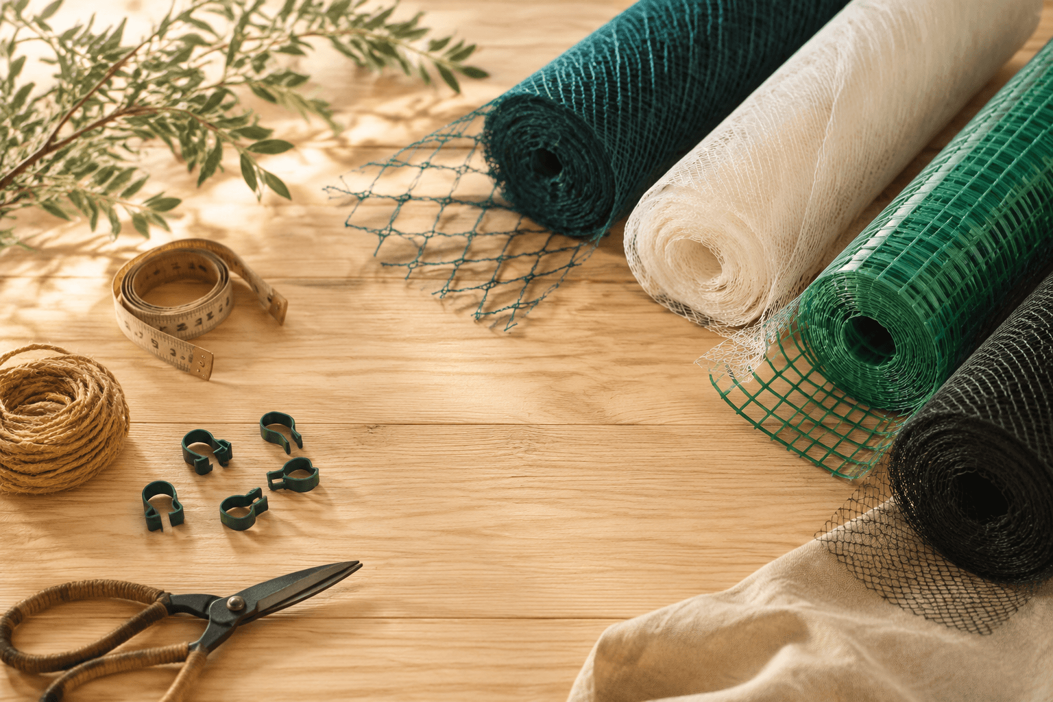 An assortment of Netgoods netting and mesh materials